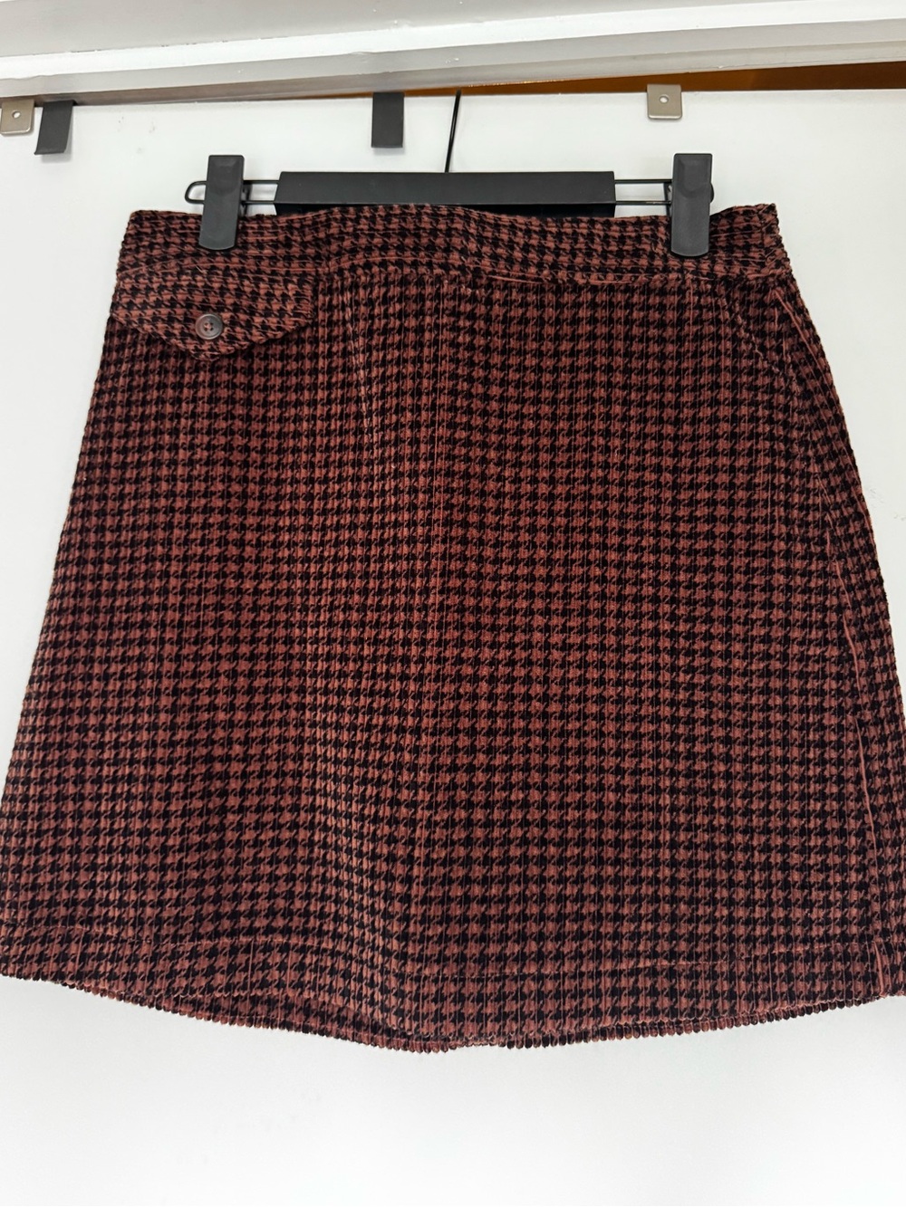 Urban Outfitters Brown and Black Houndstooth Mini Skirt